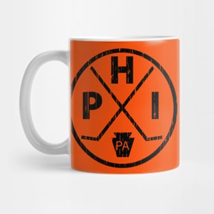 Philadelphia Hockey PHI Orange and Black Keystone State Pennsylvania Mug